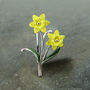 Yellow Daffodil March Birth Flower Delicate Brooch, thumbnail 2 of 3