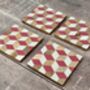 Set Of Four Pink Patterned Coasters, thumbnail 1 of 3