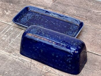 Dark Blue Ceramic Butter Dish, 2 of 4