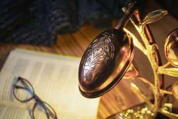 Handmade Solid Copper And Brass Bedside Lamp, 4 of 6