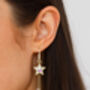 Gold Plated Cosmic Planet And Star Drop Earrings, thumbnail 1 of 8