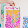 Foxglove Flower Risograph Print, thumbnail 3 of 4