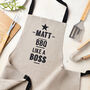 Personalised Bbq Like A Boss Linen Apron, thumbnail 1 of 5