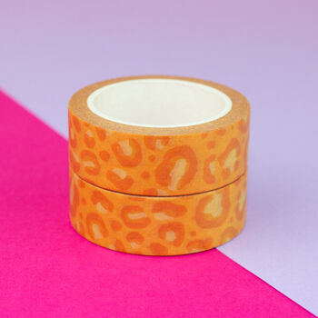 Orange Leopard Print Washi Tape, 2 of 6