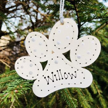 Personalised Dog Cat Paw Christmas Tree Decoration, 6 of 10