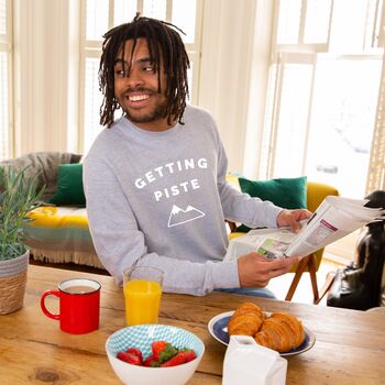 'Getting Piste' Men's Christmas Jumper Sweatshirt, 2 of 7