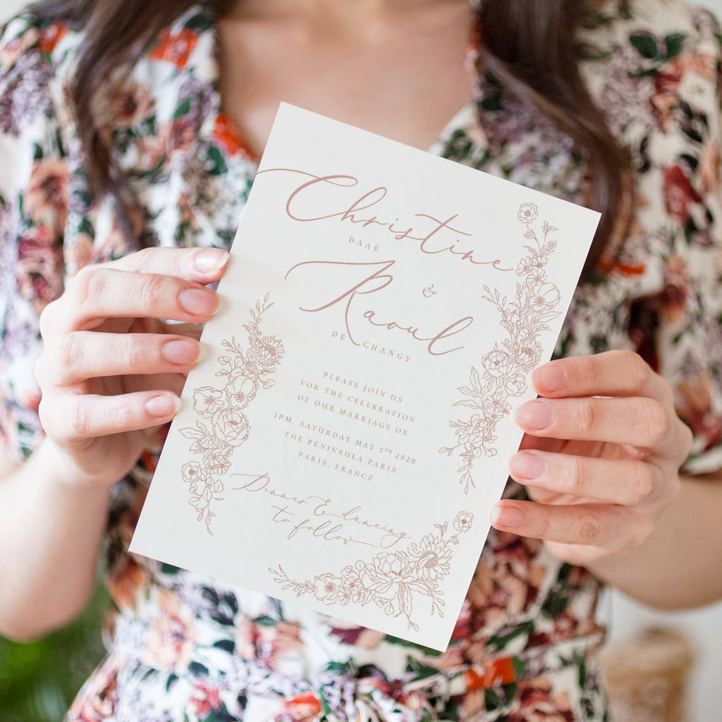 Blush Petals Save The Dates And Invitations, 1 of 4