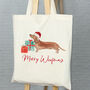 Sausage Dog Christmas Tote Bag, thumbnail 2 of 6