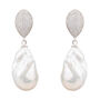 Classic Baroque Pearl Plated Silver Drop Earrings, thumbnail 6 of 6