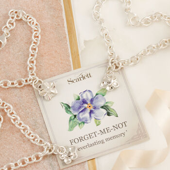 Forget Me Not Personalised Solid Silver Charm Bracelet, 2 of 7