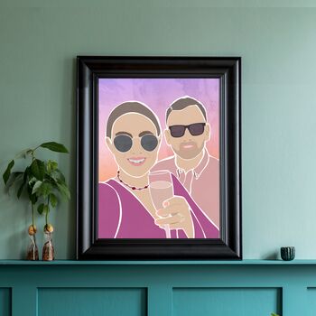 Custom Holiday Memories People Portrait Personalised Art Print, 2 of 5