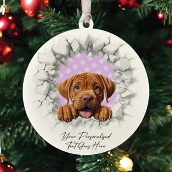 Personalised Christmas Dogue De Bordeaux Break Through, 3 of 10