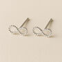 Sterling Silver Infinity Stud Earrings, thumbnail 1 of 7