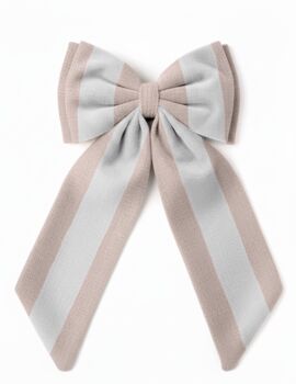 Sustainable Lrg Linen Stripe Bow Hanging Christmas Decoration, 6 of 10