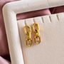 Gold Plated Chunky Chain Drop Earrings, thumbnail 4 of 5