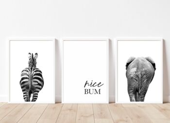 Animal Bums Bathroom Print Set Of Three, 4 of 6