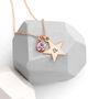 Personalised Rose Gold Star Birthstone Crystal Necklace, thumbnail 1 of 12