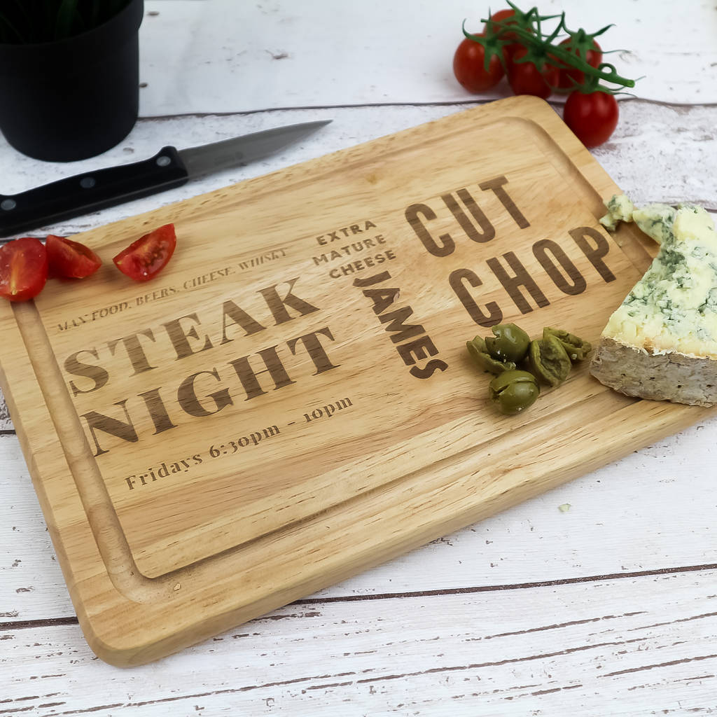 Personalised Steak Night Chopping Cheese Board, 1 of 7