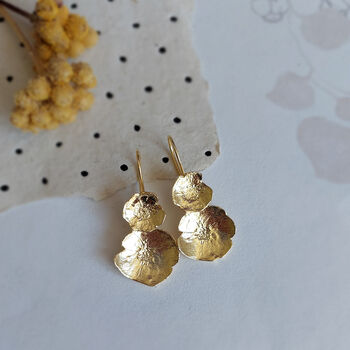 Statement Pressed Flower Earrings Gold Plated, 2 of 12