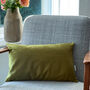 Luxury Super Soft Velvet Cushion Olive Green, thumbnail 6 of 6
