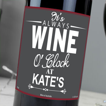 Personalised Wine O'clock Red Wine Gift, 5 of 5