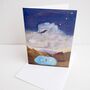 Birthday Card Girls And Space Ship Flying Saucer, thumbnail 2 of 5