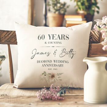 Diamond Wedding Anniversary Cushion, 4 of 9
