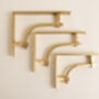 Satin Brass Industrial Style Solid Brass Shelf Brackets, thumbnail 4 of 8