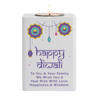 Personalised Diwali Wooden Tealight Holder, 5 of 5