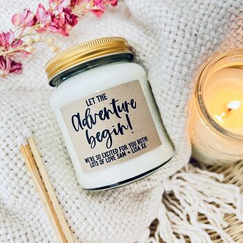 Personalised 'Let The Adventure Begin' Soy Candle, 2 of 7