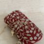 Handcrafted Maroon Silk Clutch Bag, thumbnail 8 of 10