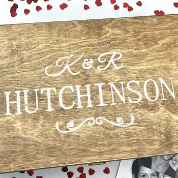 Personalised Wooden Couple's Keepsake Box, 4 of 12