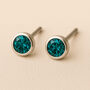 Sterling Silver December Blue Topaz Birthstone Stud Earrings, thumbnail 1 of 3