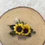 Small Sunflower Flower Hair Wedding Comb, thumbnail 1 of 5