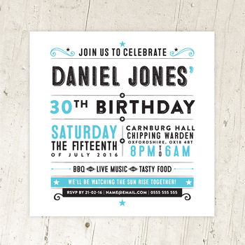 Personalised Birthday Party Vintage Invitations, 3 of 7