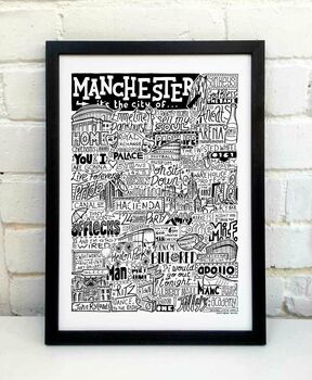 Manchester Landmarks Typography Print Poster, 11 of 12