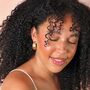 Stainless Steel Ridged Teardrop Half Hoop Earrings In Gold, thumbnail 3 of 4
