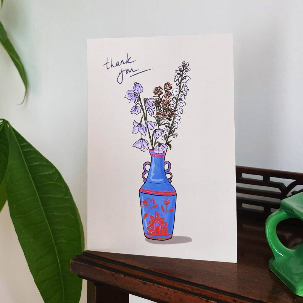 Flower In Vase Thank You Card, 1 of 2