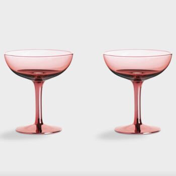 Set Of Two Deep Pink Champagne Coupes, 4 of 4