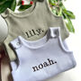 Personalised Baby Dungarees Romper | Embroidered, thumbnail 1 of 12