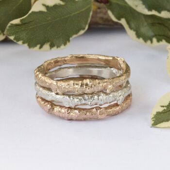 Plain Twig Wedding Band, Gold Branch Ring, 2 of 8