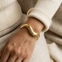 Thick Wave Cuff Bangle Non Tarnish Waterproof, thumbnail 5 of 9