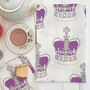 Personalised Crown Design Linen Tea Towel, thumbnail 4 of 5