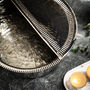 Silver Copper Spa Bowl With Footrest – Hammered Finish, 350 Mm Diameter, thumbnail 3 of 4