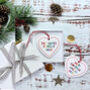 Personalised Multicoloured Heart Christmas Decoration, thumbnail 1 of 3