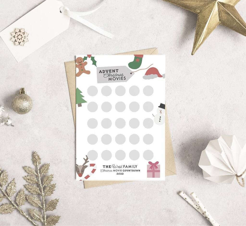 Personalised Movie Scratch Off Advent Calendar, 1 of 5