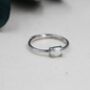 Sterling Silver Clawed Fire Opal Oval Ring, thumbnail 4 of 11