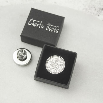 Personalised 70th Birthday Sixpence Tie Or Brooch Pin, 2 of 5