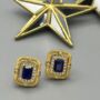 Lapis Lazuli 18k Gold Plated Stud Earrings, thumbnail 1 of 4