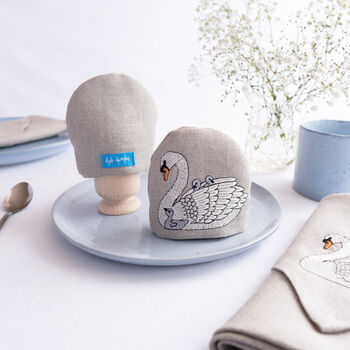 Embroidered Swan Egg Cosy, 3 of 7